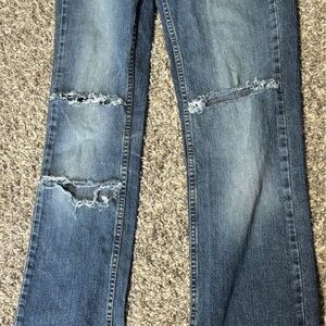 Wrangler Women's Boot Cut Jeans in Distressed Blue